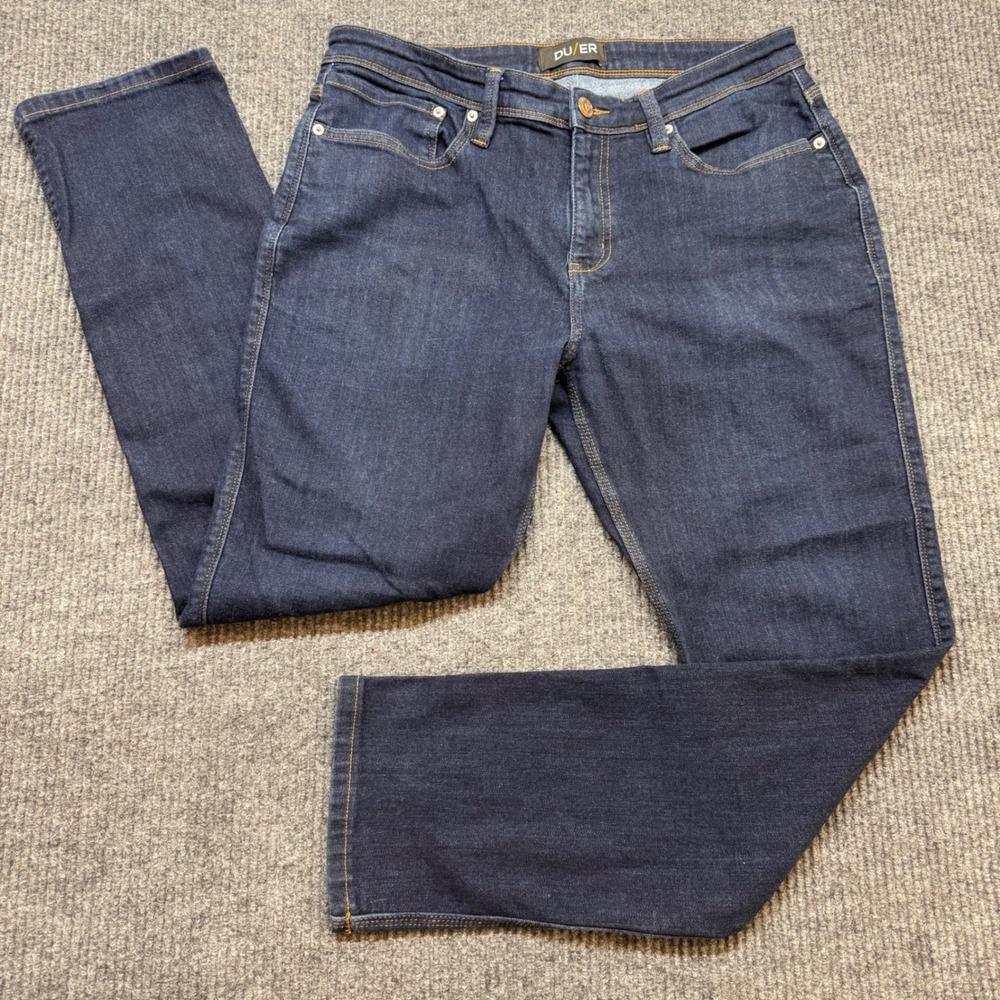 DU/ER L2X Performance Jeans Mens 36x32 Relaxed Taper Stretch Coolmax